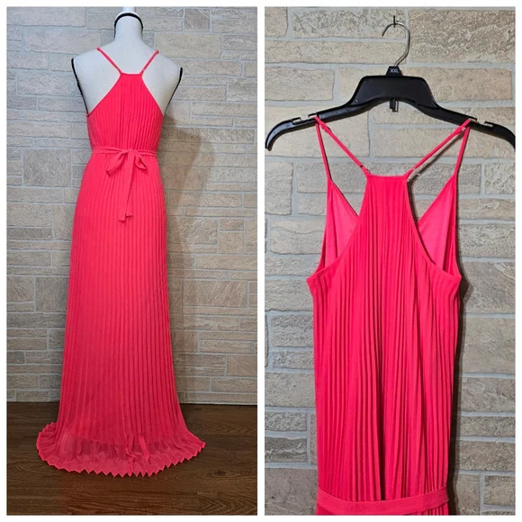 VICTORIA'S SECRET PINK Pleated MAXI Dress SLEEVELESS RACER BACK Knife Pleat - Picture 7 of 7
